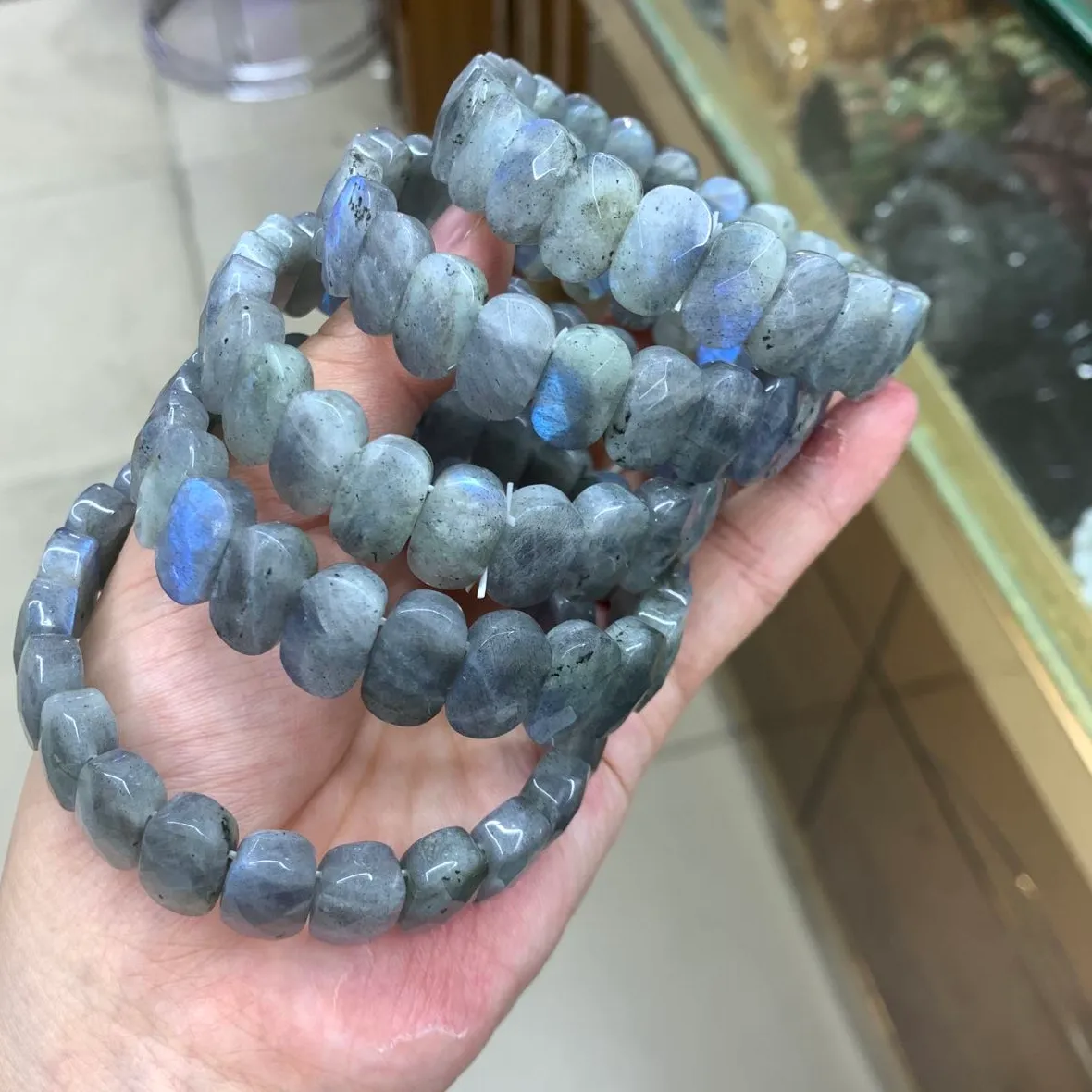 Authentic Labradorite Stone Beads Bracelet Natural Gemstone Diy Jewelry Bangle for Woman for Man for