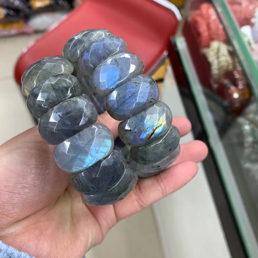 Authentic Aurora Borealis Labradorite Awakening Bracelet - Mystical Stone of Inner Magic and Intuition