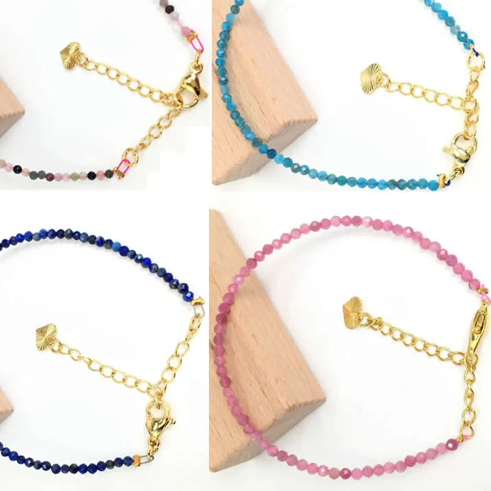 Authentic Faceted Gemstones 2-3mm beads Necklace Bracelet Malachite Zircon Agate Sodalite Crystal Choker Men Female Jewelry Party Gift
