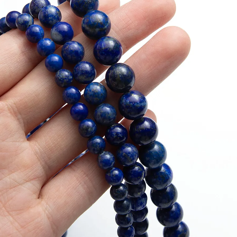 Authentic Best-seller 4/6/8/10mm Natural Gemstone Lapis Lazuli Beads Strand Smooth Round Shape DIY Necklace Bracelets Earrings 38-39cm
