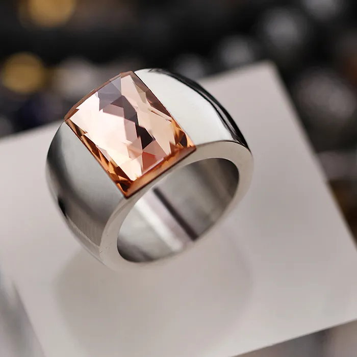 High Crystal Rings Girls Beautiful Bride Bands Jewelry