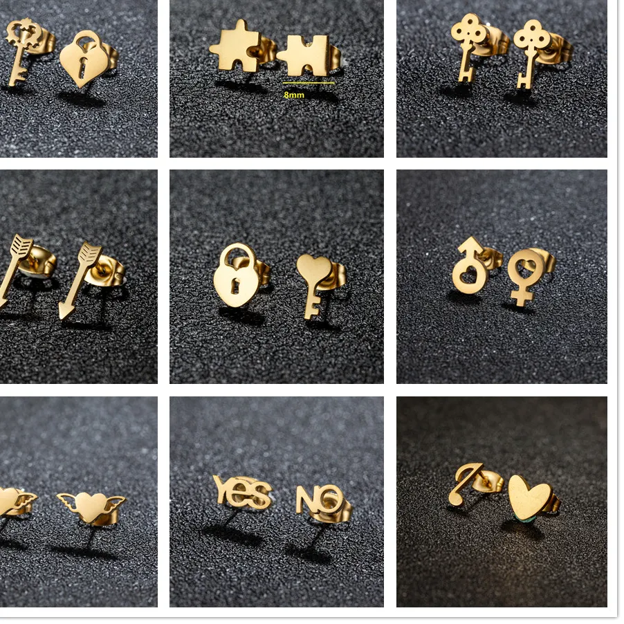 Authentic The Key to Sacred Union: Heart Lock & Key Golden Talisman Earrings