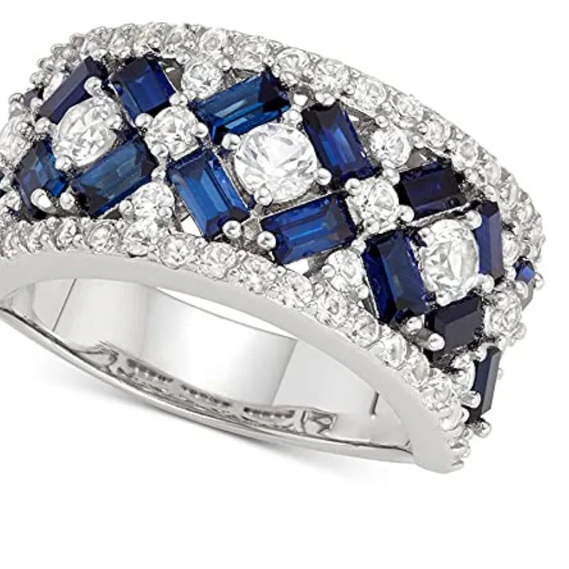 Authentic The Celestial Luminary Topaz and Sapphire Eternity Band