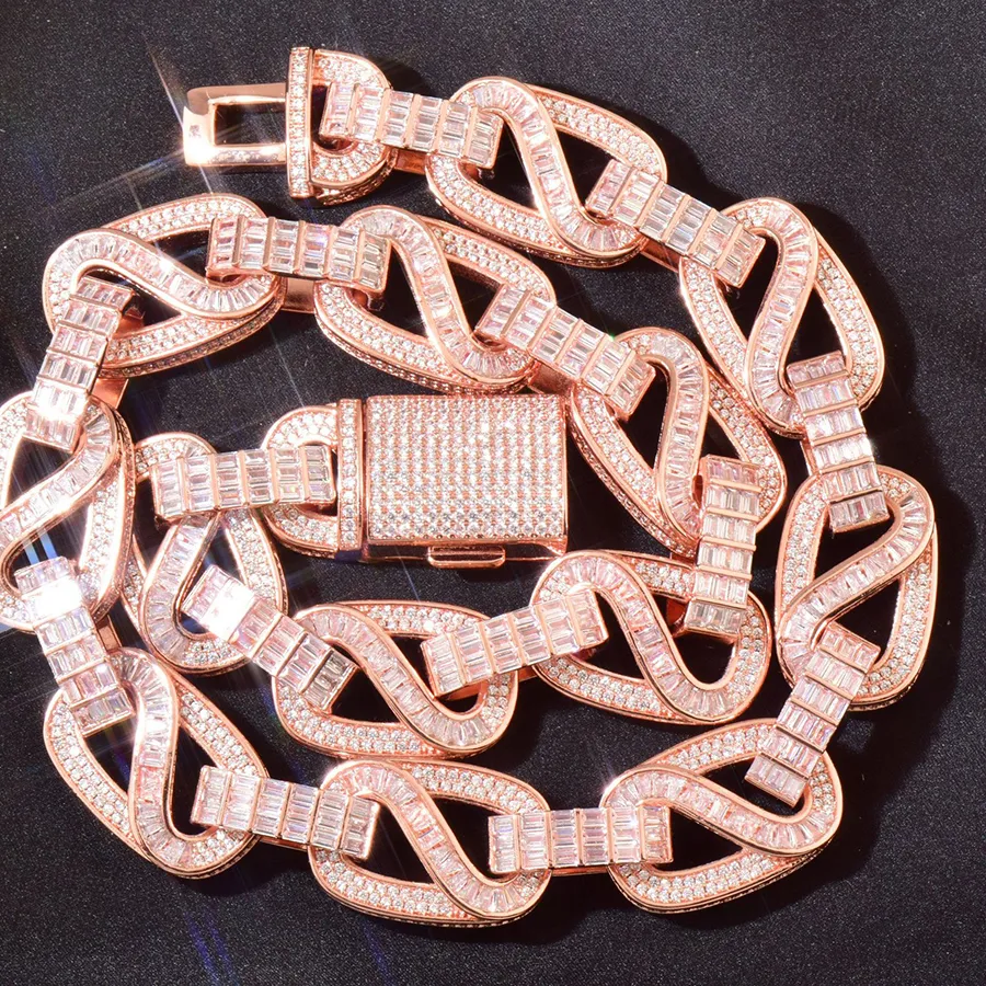 Authentic Icedminer 18mm Baguettes Iced Out Tennis Chain Necklace for Men Women Bling Zircon Goth Hip Hop Jewelry Free Shipping