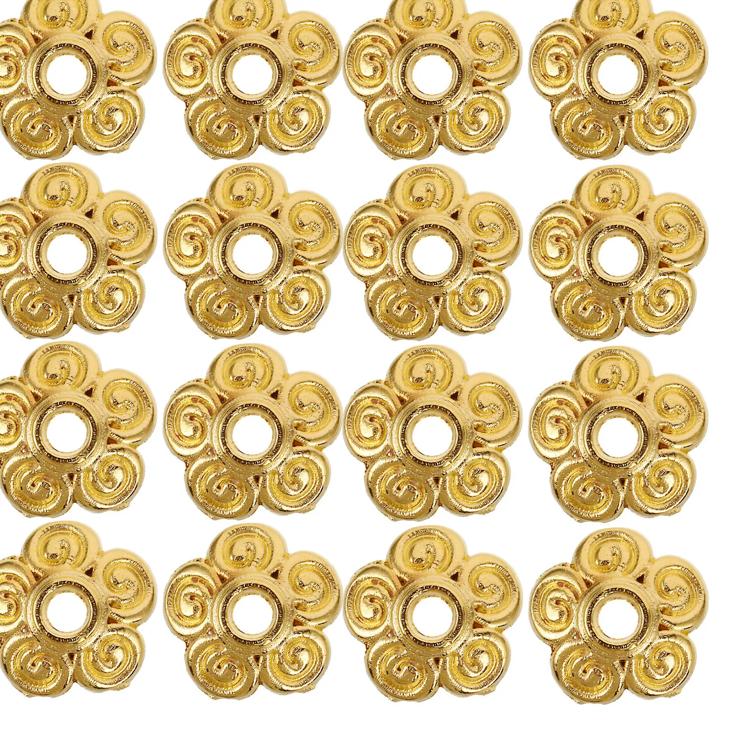 Authentic 100Pcs Ancient Style Floral Spacer Beads Alloy Flower Shape Septals for Hairpins Hairsticks Craft Jewelry Making Accessories