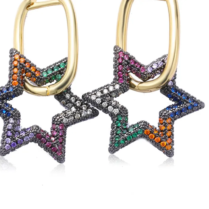 Authentic New Earring for Women Rectangle Hooks for Jewelry Making DIY Connectors Earrings Pendants Cubic Zirconia Accessories Supplies