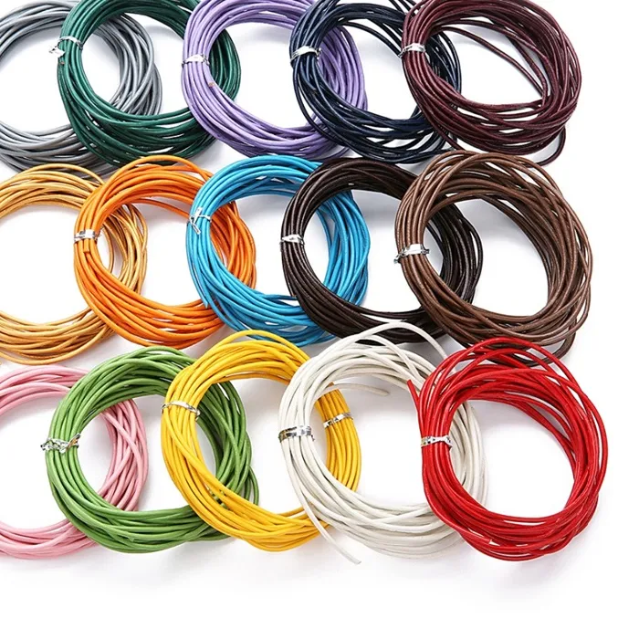 Authentic 10meters Dia 1/1.5/2/3mm Round 100% Genuine Leather Cord for Necklace Bracelet DIY Jewelry Making Findings Supplies Rope String