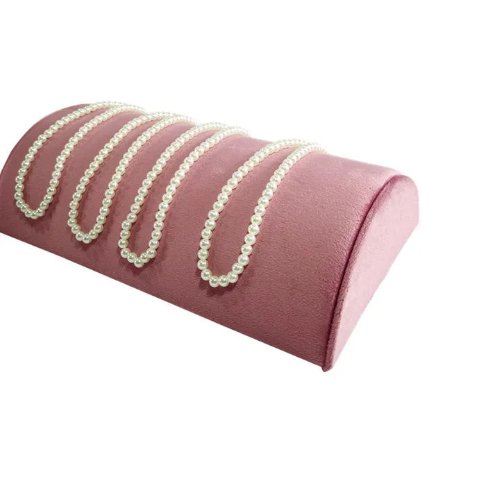 Authentic New Velvet Jewelry Organizer Cloth Window Necklace Pendant Jewelry Display Stand Quality Semicircle Bracelet Storage Plate