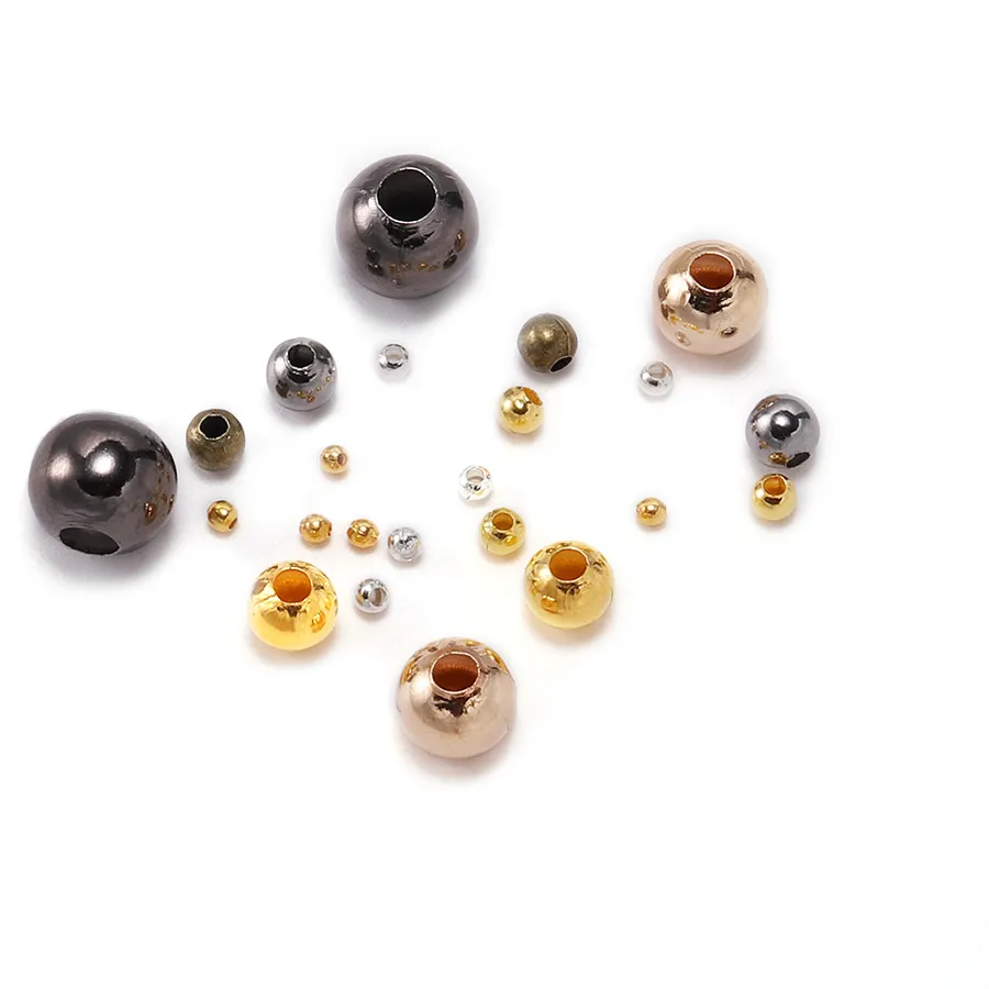 Authentic 30-500pcs/lot 2 2.5 3 4mm Gold Color Round Spacer Beads Ball End Seed Metal Bead For Jewelry Making Findings Accessories Supplie