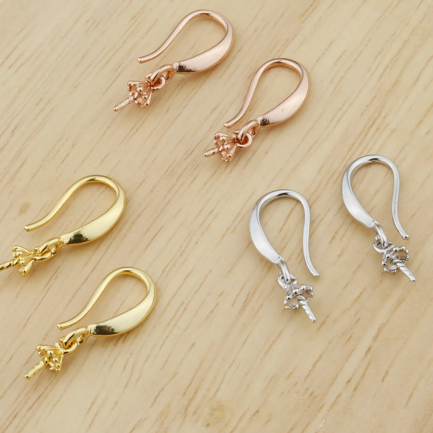 Authentic Not Fade Platinum Gold Rose Gold DIY Hooks Earring Findings Handmade Hang Pin Clasps Fittings Jewelry Making