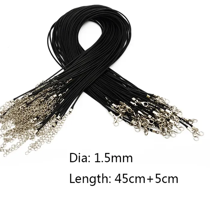 Authentic Sacred Cords of Transformation: 10 Black Waxed Necklace Chains with Lobster Clasps