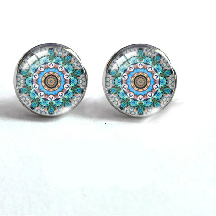 Authentic Blossoming Serenity: Mandala Flower Stud Earrings