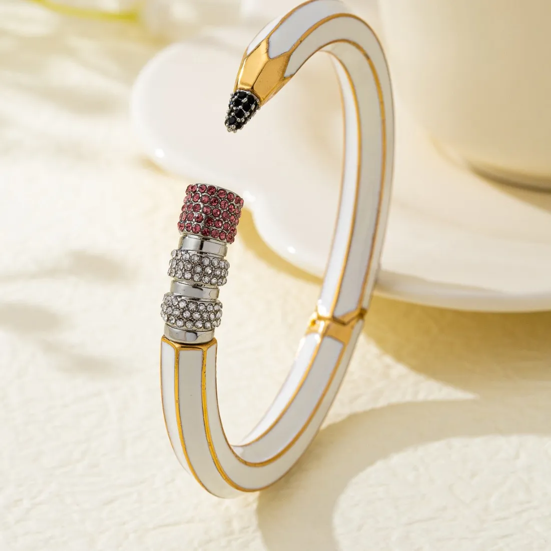 Authentic Original Mix Match Cubic Zircon Stackable Pencil Bangle for Women Bridal Wedding Opening Dubai Bracelet Party Jewelry