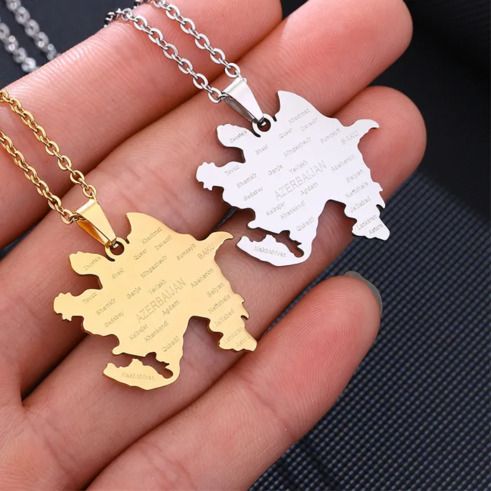 Authentic Celestial Atlas: Azerbaijan City Map Pendant