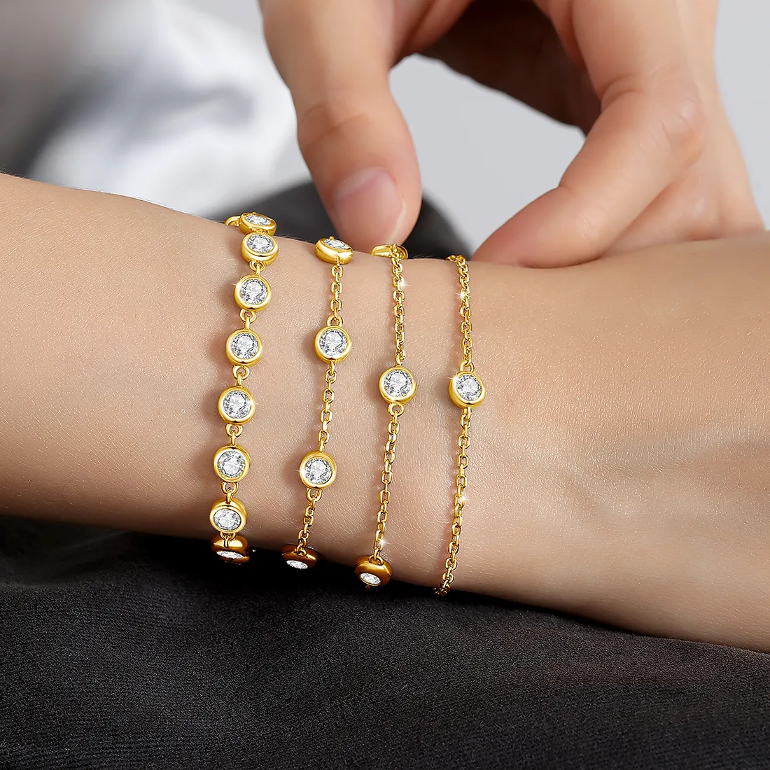 Authentic Many Stones 5mm 0.5ct Moissanite Bracelets For Women With GRA Certificate 19cm Wrist Size Adjustable Luxury Jewelry Gift Female