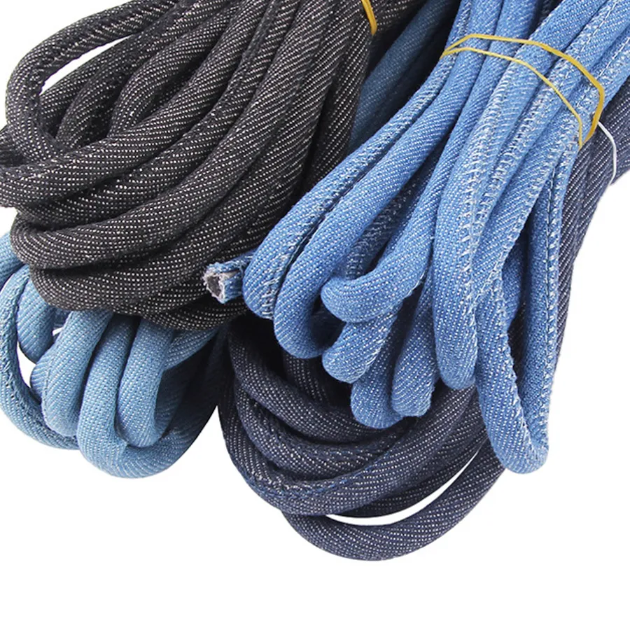 Authentic 4/5/6/8mm 2meters Denim Strap Round Cord Cowboy Fabric Rope For Diy Crafts Necklace Bracelet Making Home Decor Findings