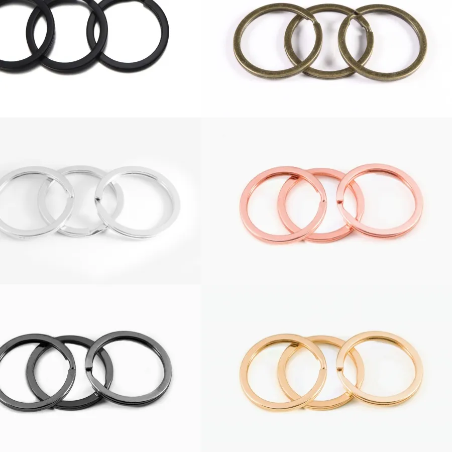 Authentic 10pcs/lot 20 25 28 30mm Split Rings Keychain Key Ring Chain Multi-colors Round DIY Jewelry Making Accessories Findings