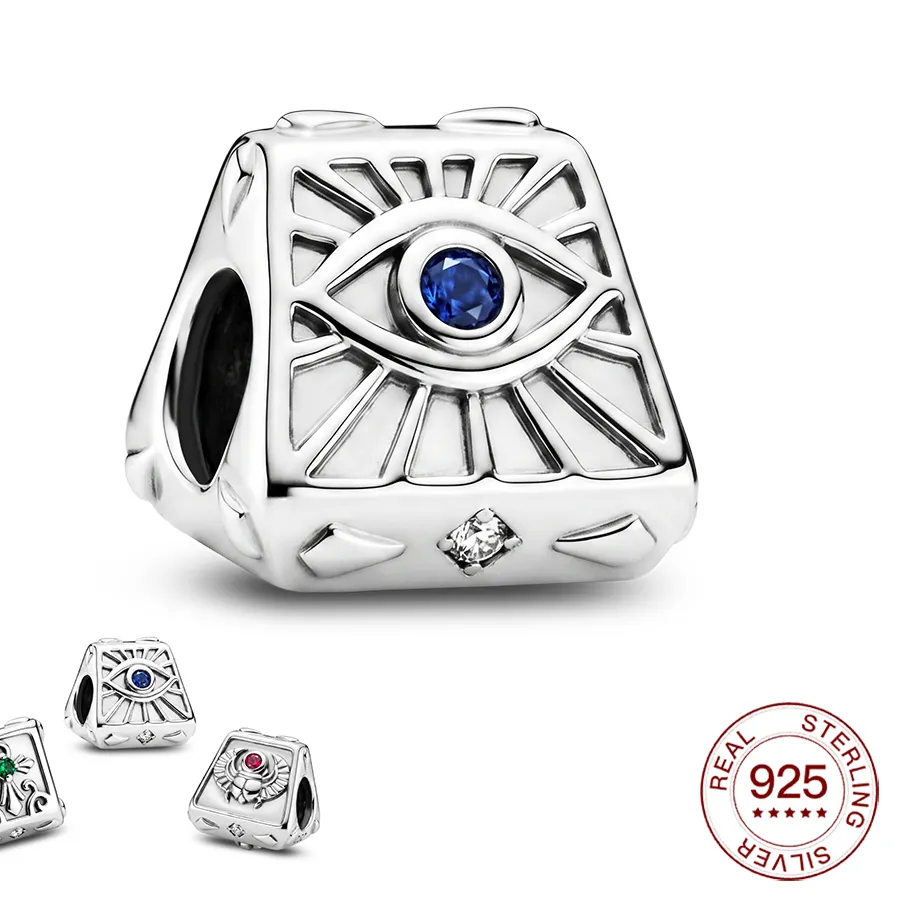 Authentic Eye of Horus & Sacred Scarab Guardian Bead - 925 Sterling Silver Egyptian Talisman