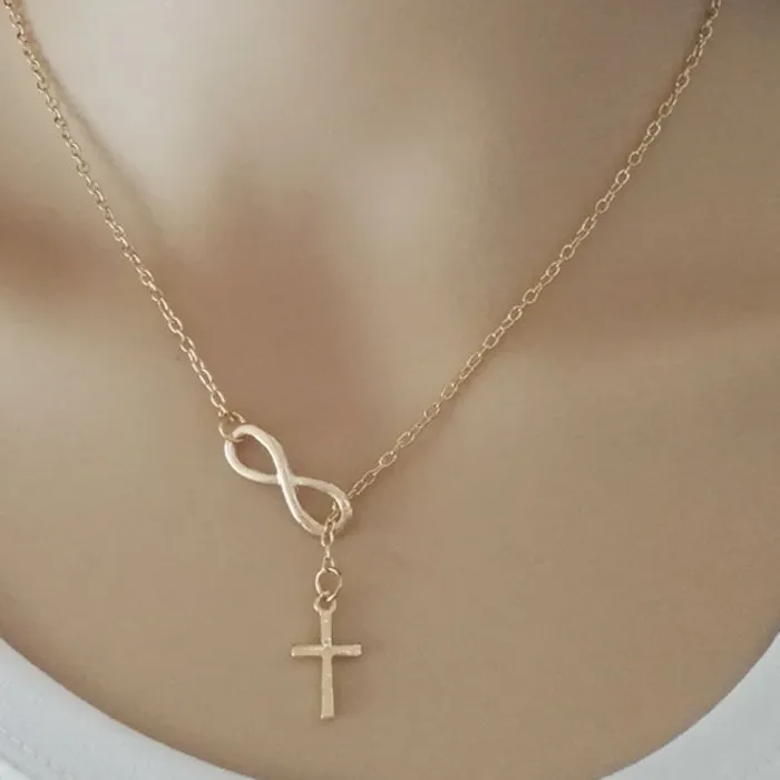 Authentic Cross Pendant Necklaces for Women Dainty Gold Silver Color Plated Easter Waterproof Necklace Simple Christian Faith Jewelry