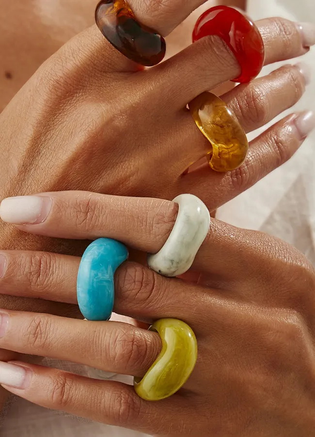 Authentic Mystic Gradient Wave Resin Ring - A Daily Dose of Enchanted Style