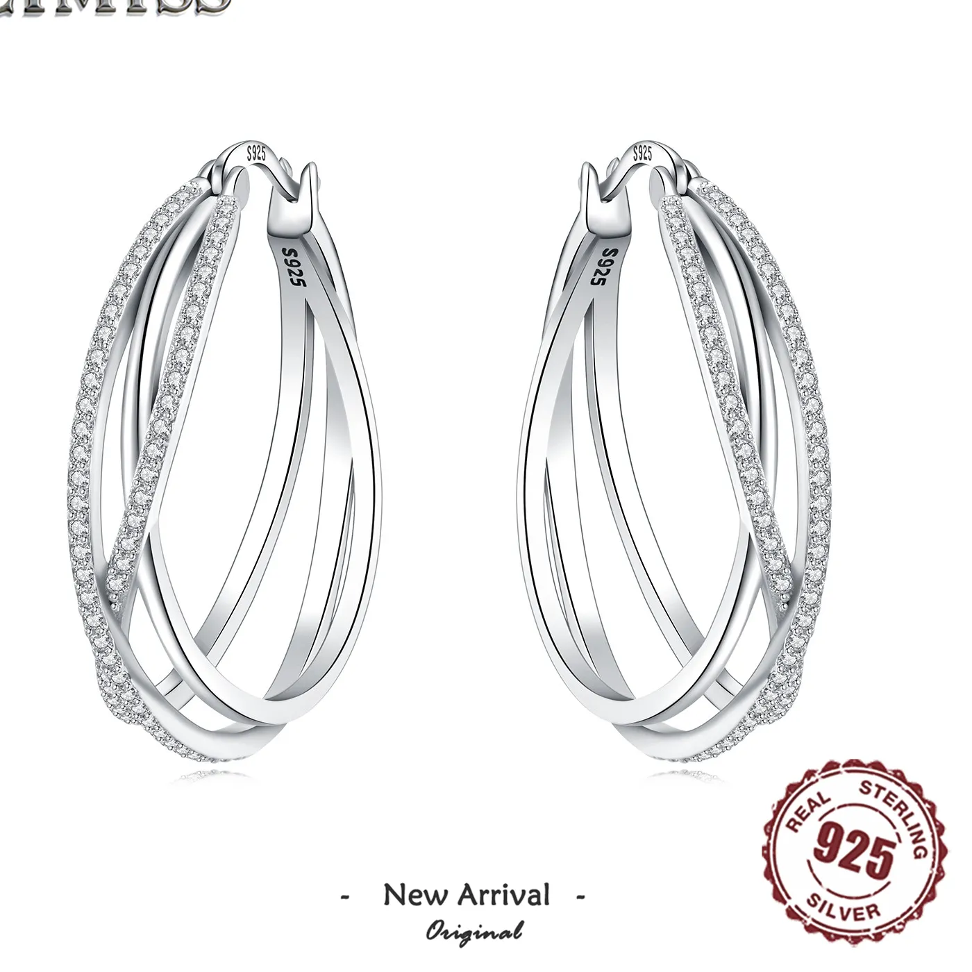 Authentic Celestial Wave Silver Hoops - Mystic Fortune and Harmony Talisman Earrings