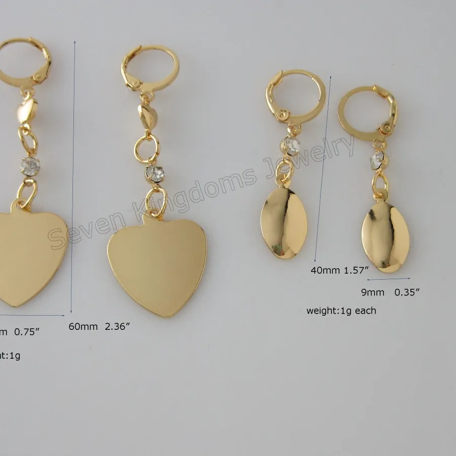 Authentic Celestial Resonance Earrings: Sacred Heart and Oval Zircon Amulets