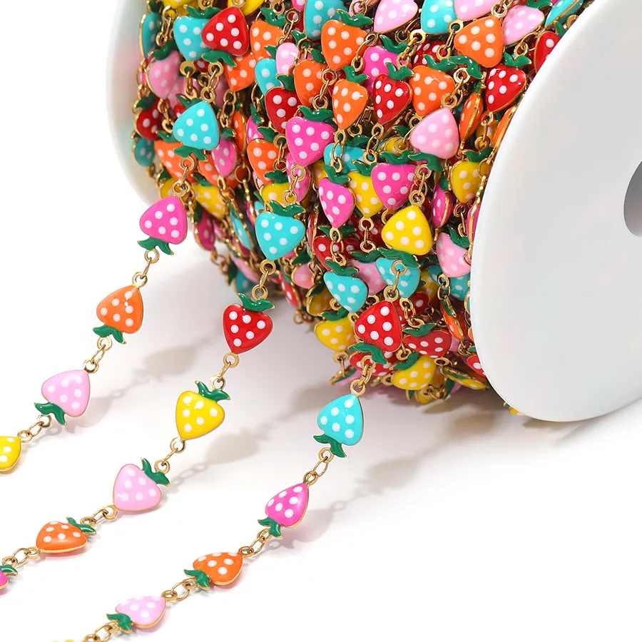 Authentic The Orchard of Abundance: Sacred Strawberry Enamel Chain