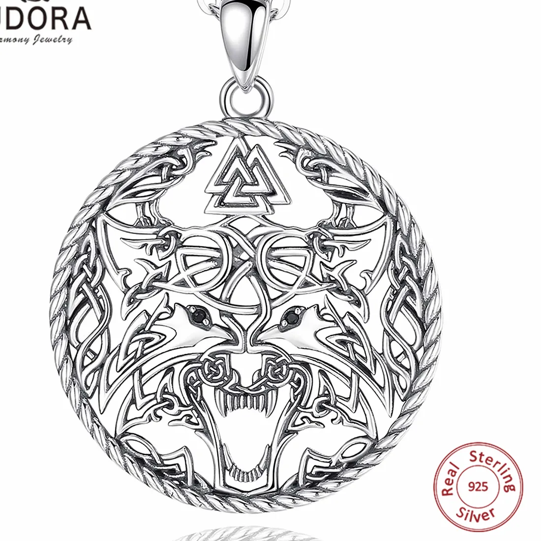 Authentic Odin's Fierce Protection - Sterling Silver Viking Wolf Amulet
