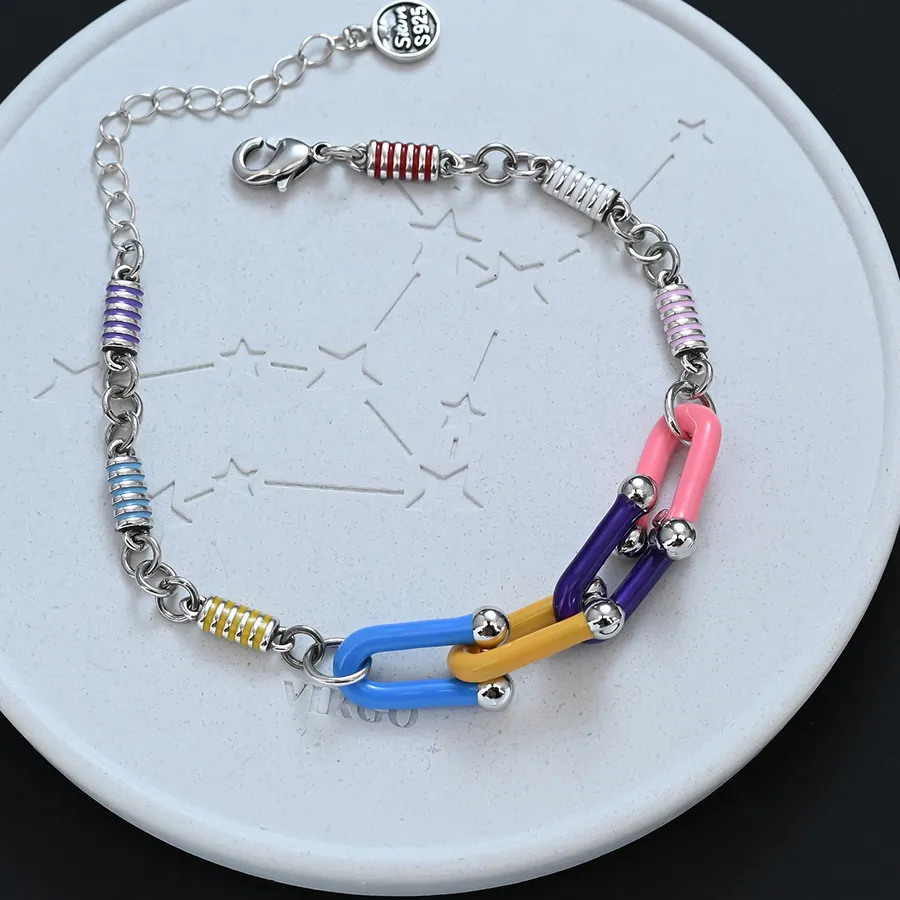 Authentic Elegant Colorful Enamel 925 Sterling Silver Female Bracelet Original Jewelry Women Party Gifts Never Fade Cheap