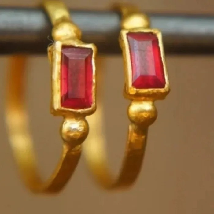 Authentic Mystic Square Of Red Fire Enchanted Hoop Earrings