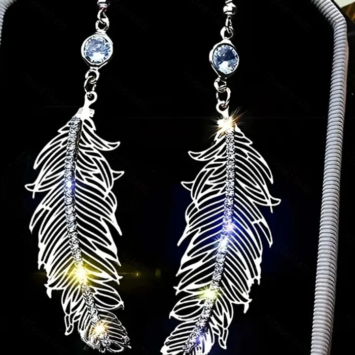 Authentic Leafed Moonlit Whisper: White Stone Earrings of Serene Protection