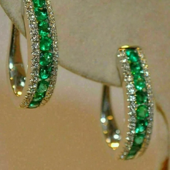 Authentic Radiant Emerald Vow Hoops A Golden Talisman Of Eternal Union
