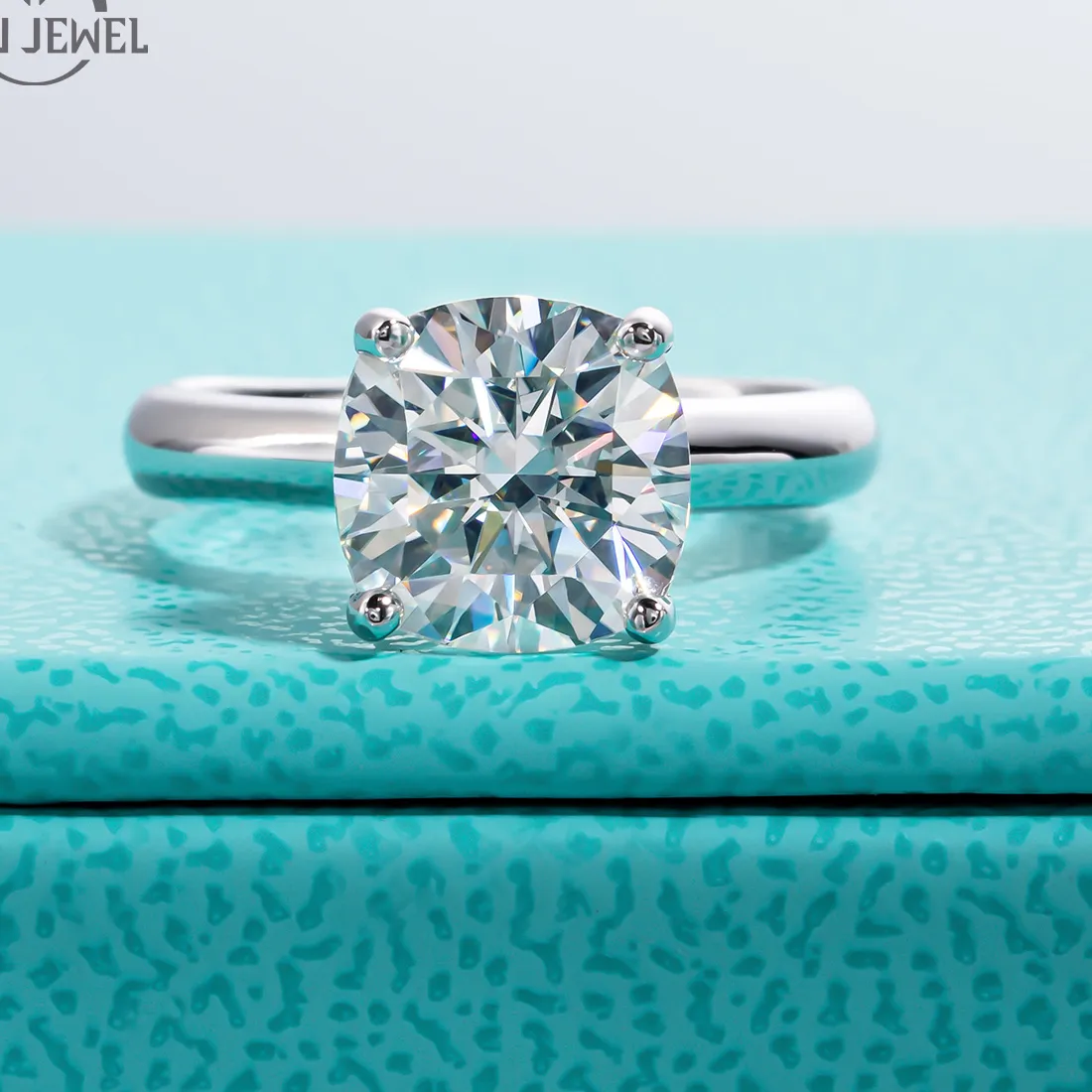Authentic The Eternal Luminescence Cushion Moissanite Soulmate Ring - Sacred Silver Talisman of Union