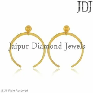 Authentic The Golden Crescent Talisman: 925 Silver Horseshoe Dangle Earrings