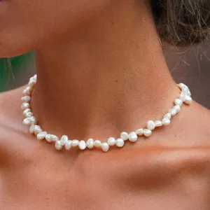 Authentic ATOLEA 18K Gold Plated Freshwater Sunseeker Pearl Choker Necklace
