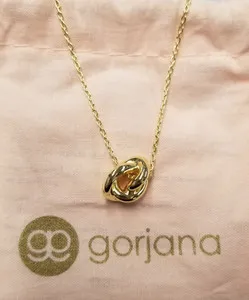 Authentic Gorjana 18K Gold Plated Infinity Knot Necklace 15"+2.5"