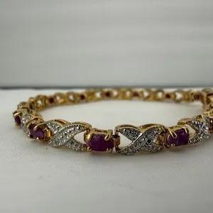 Authentic The Eternal Flame Infinity Tennis Bracelet in Gold-Plated Sterling Silver