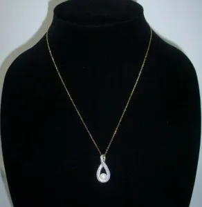 Authentic 925 Sterling Infinity Loop w/ Genuine Pearl Pendant & 925 Necklace, Gold Plated