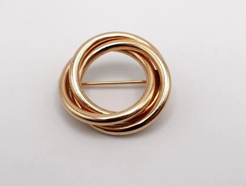 Authentic Gold Plated  Infinity Small Circle Brooch Pin