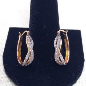 Authentic The Eternal Loop Rose Gold Diamond Infinity Hoops