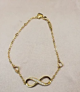 Authentic Sterling Silver Gold Plated Billie Bijoux Infinity Endless Love Bracelet
