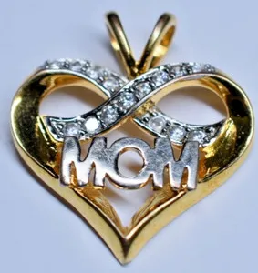 Authentic Mom Infinity Heart CZ Pendant - Gold Plated Sterling Silver