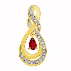 Authentic The Eternal Passion: Ruby Infinity Teardrop Talisman in 18K Yellow Gold