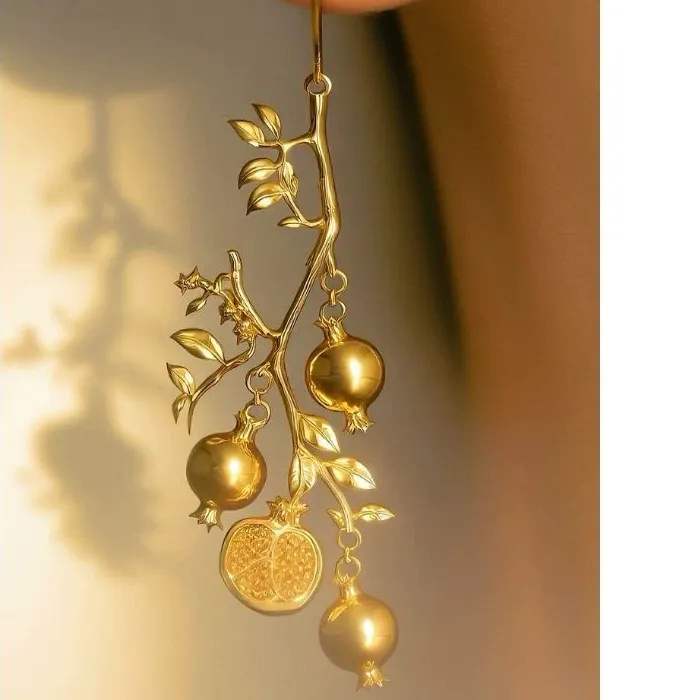 Authentic Fruitful Abundance: Pomegranate Drop Earrings