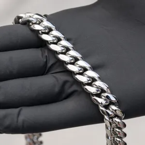 Authentic Celestial Harmony: White Gold‑Plated Cuban Link Chain