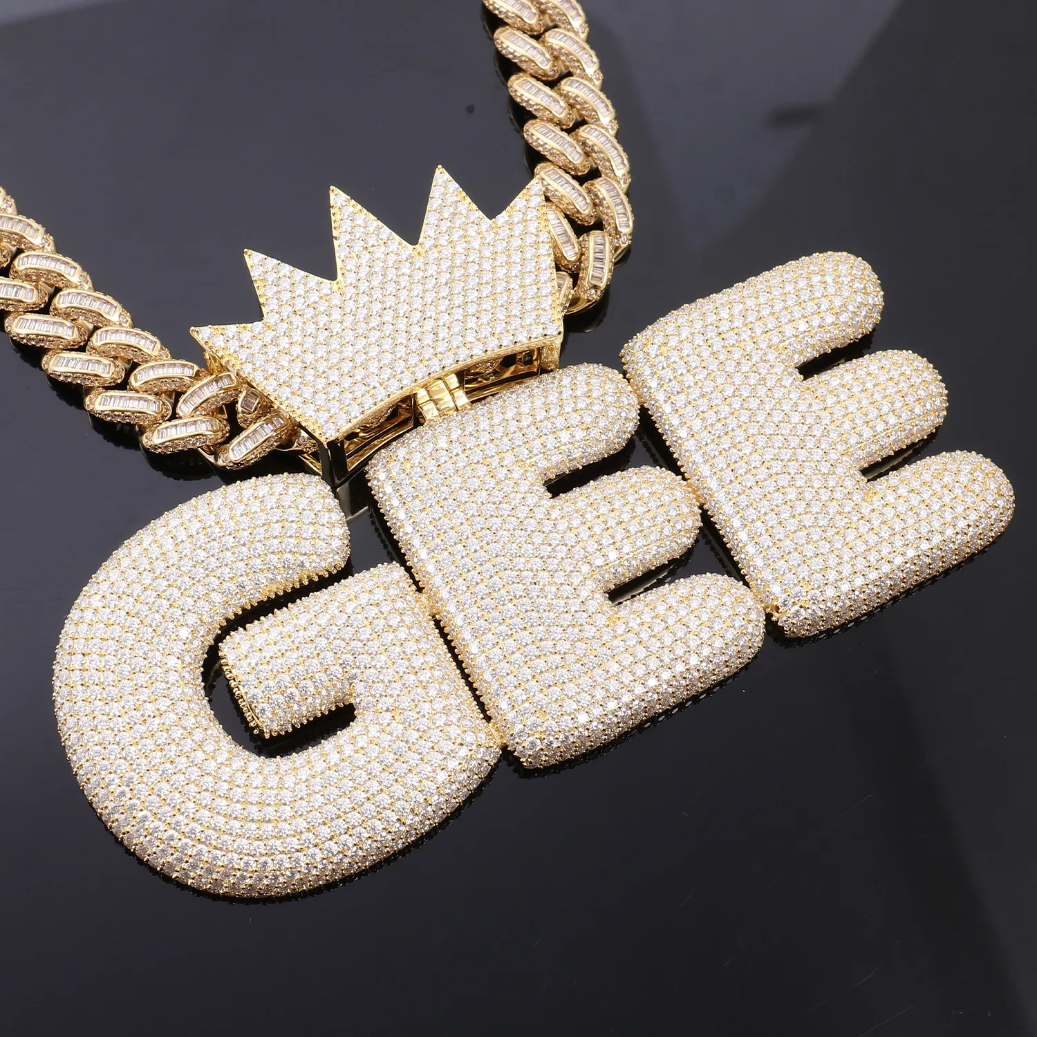 Authentic The Sovereign Initial: Radiant Moissanite & Gold Crowned Letter Talisman