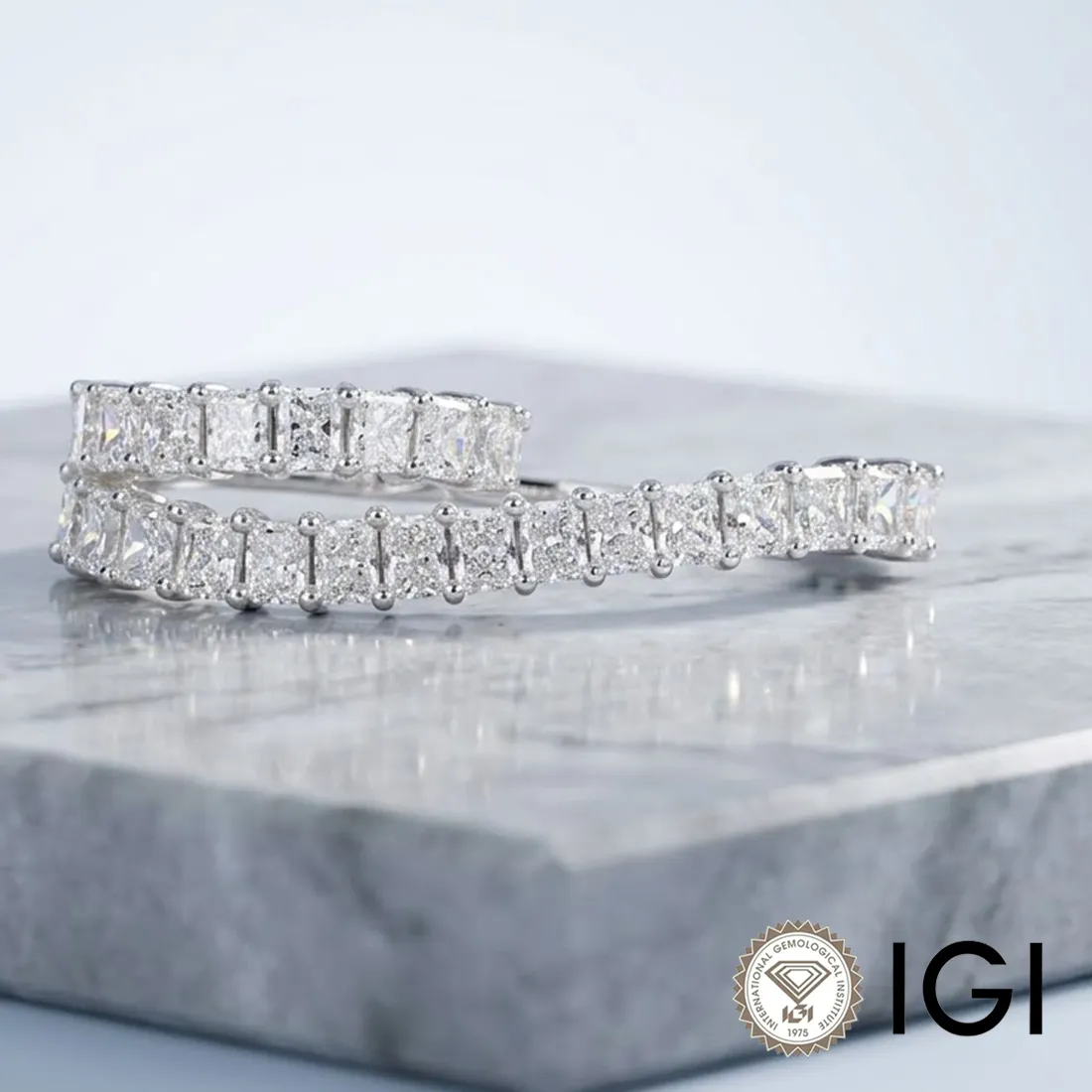Authentic The Dual-Horizon Embrace: Radiant Cut White Gold Talisman Ring