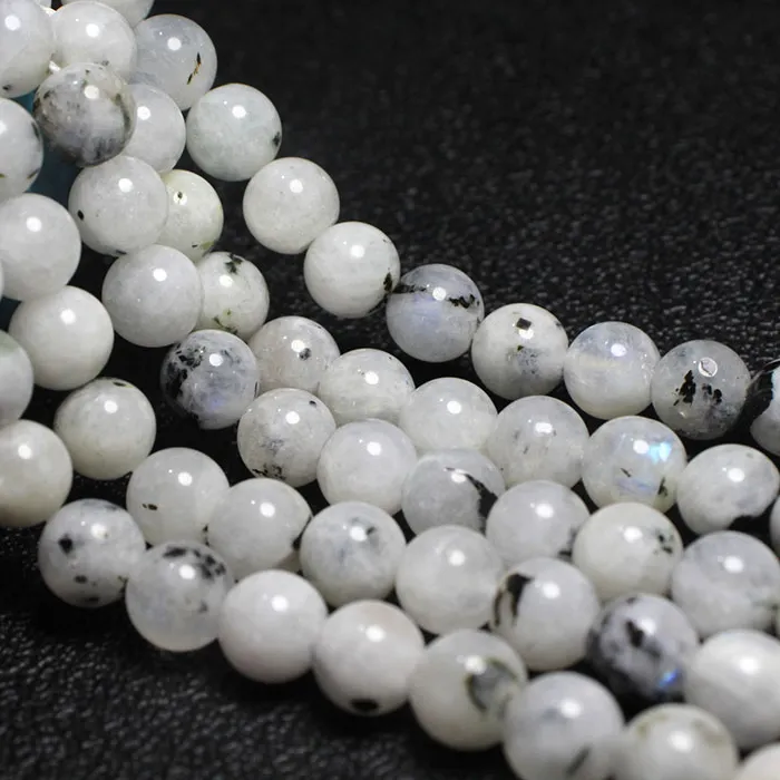 Authentic Fine Natural Sri Lanka Ink Blue Moonstone Round Gemstone Beads For Jewelry Making  DIY Bracelet Necklace 6/8/10MM 1strand 15''