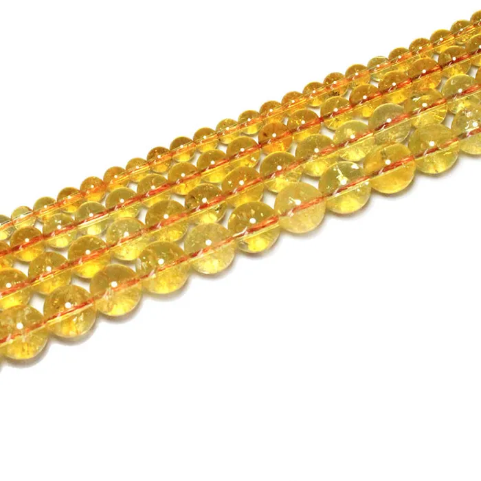 Authentic Fine 100% Natural Citrine Beads Yellow Quartz Natural Stone Beads For Jewelry Making Diy Necklace 6/ 8/10/12mm 15"