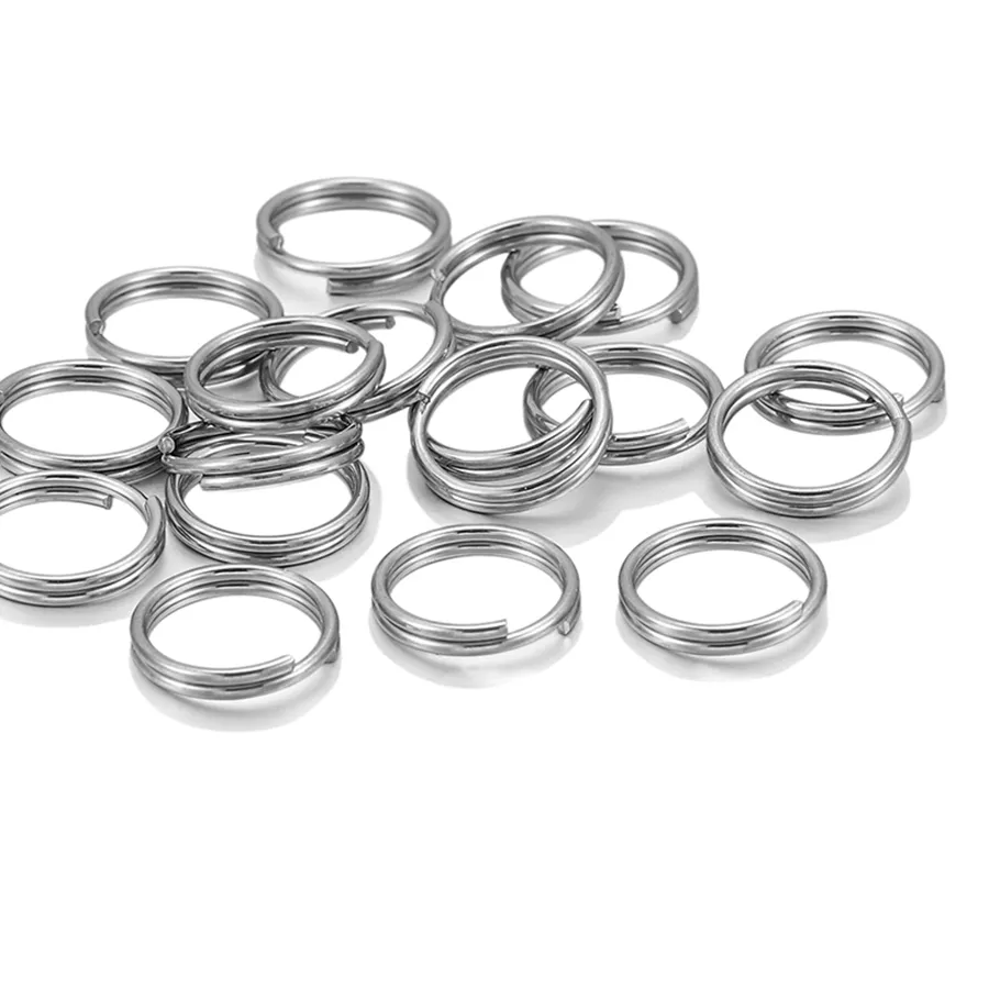 Authentic 50-100pcs/lot 6 8 10 12mm Stainless Steel Open Jump Split Rings Double Loops Connectors For DIY Jewelry Making keyring Supplie